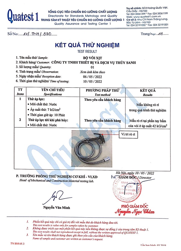 Chứng chỉ xịt xí - 1